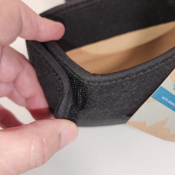 FOAMTREADS Physician L2 Comfort Slipper Womens 9M Black Wool Adjustable Diabetic - Picture 10 of 12